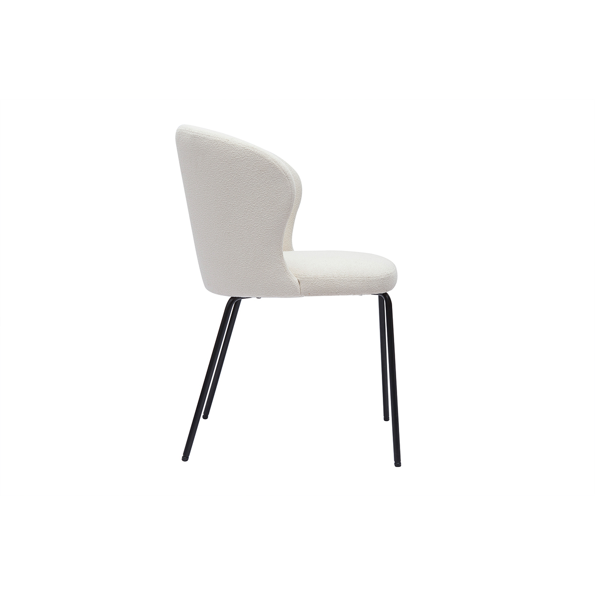 Chaise design pieds métal YDA blanc, MILIBOO