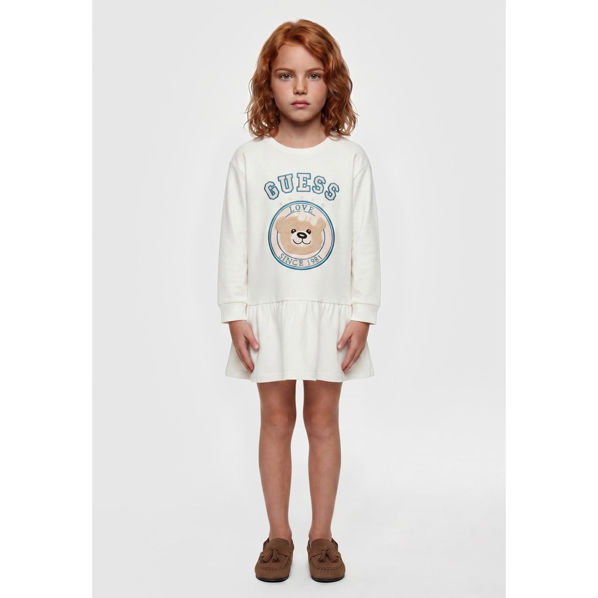 Logo Brodé Dress crème, GUESS KIDS