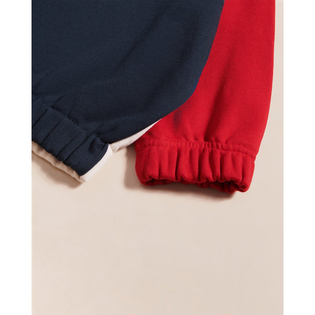 Sweat en coton bio et col zippé, GRAND PRIX rouge - rouge/bleu, EMOI EMOI