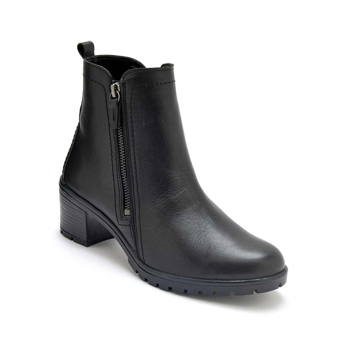 Boots dessus cuir noir, PEDICONFORT
