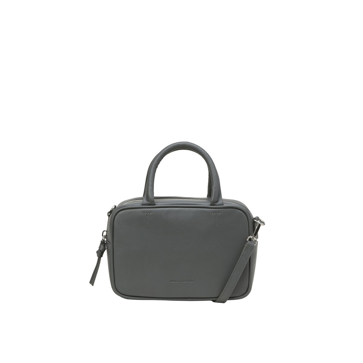 Sac à bandoulière small en cuir de vache noble gris foncé, MARC O'POLO