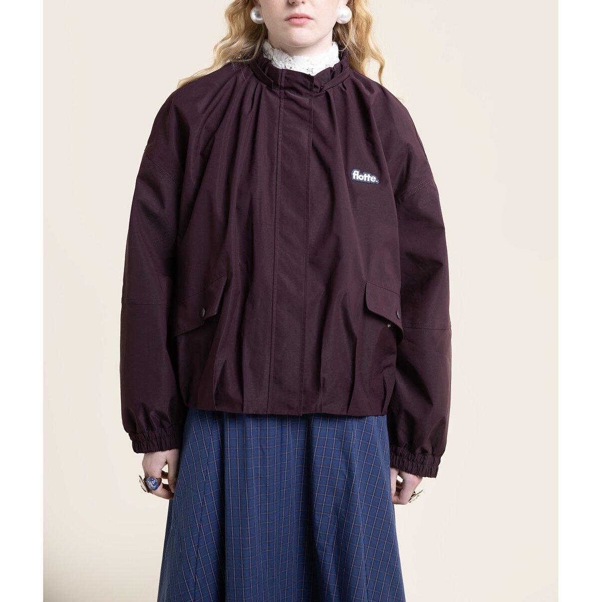 Veste imperméable à capuche amovible, GARANCE cassis, FLOTTE