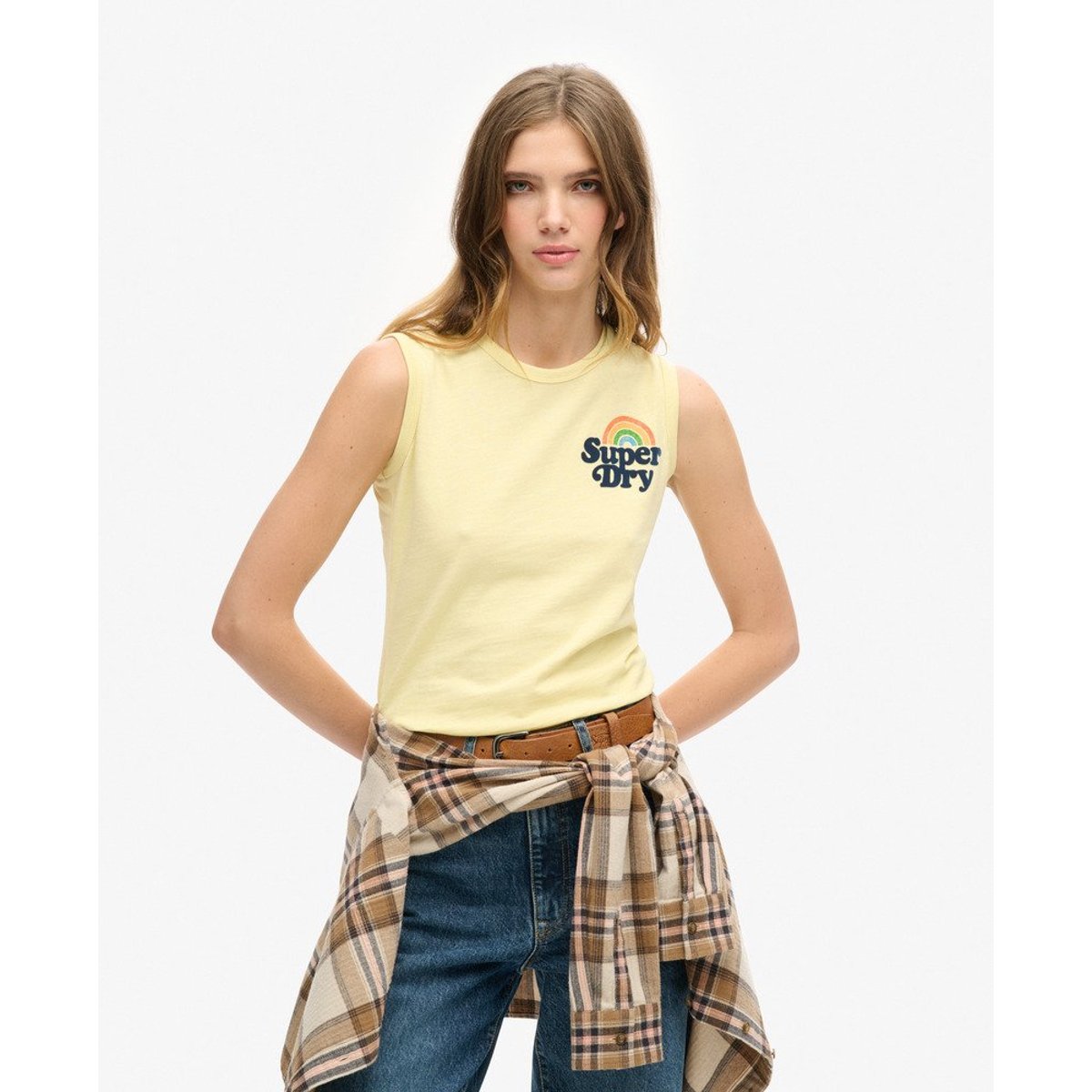 Débardeur Vintage Rainbow jaune île, SUPERDRY