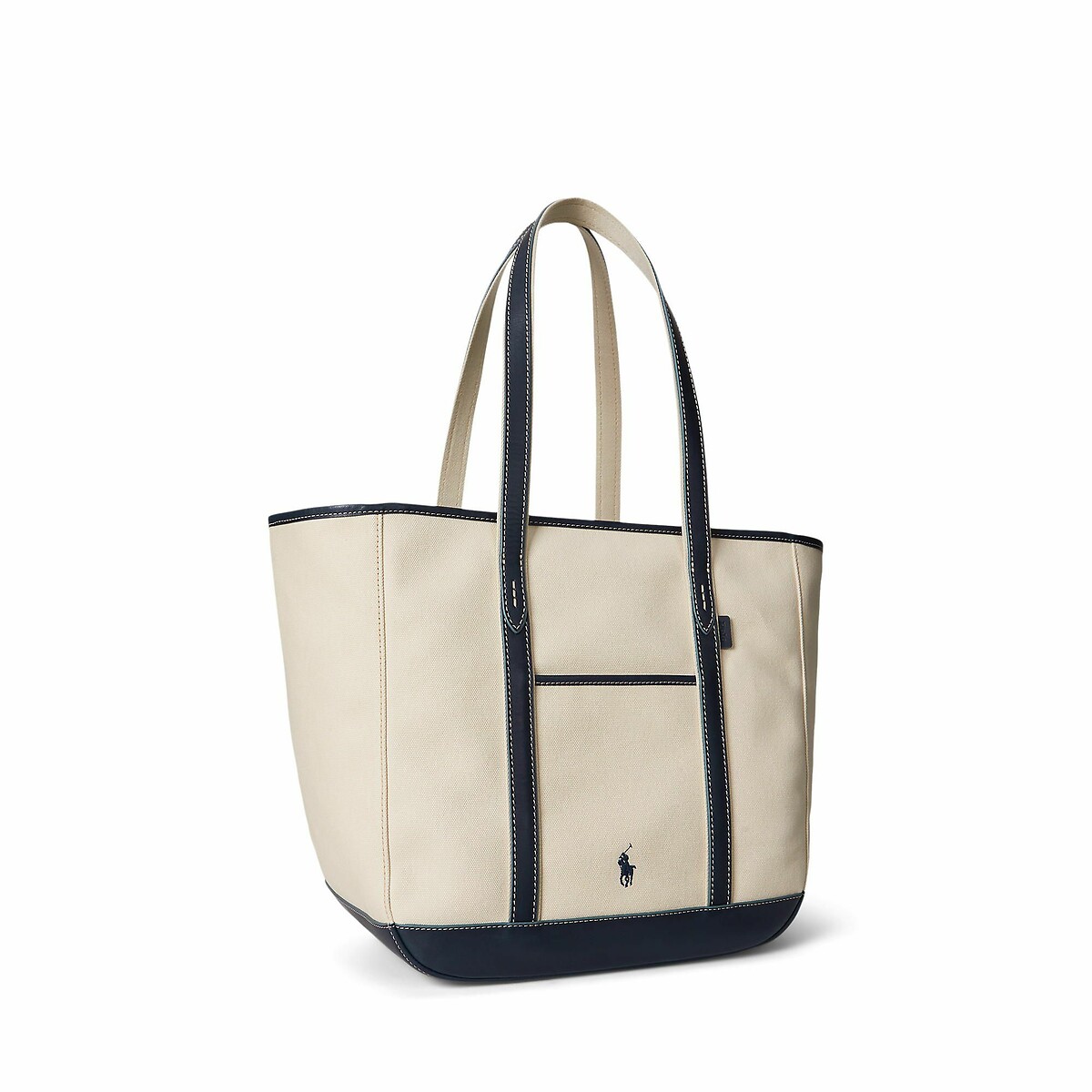 Sac cabas bi-matière  ecru/marine, POLO RALPH LAUREN