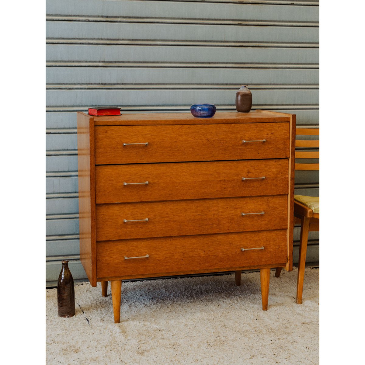 Commode en bois Olga N°1127 - Bon état bois foncé, DEBONGOUT