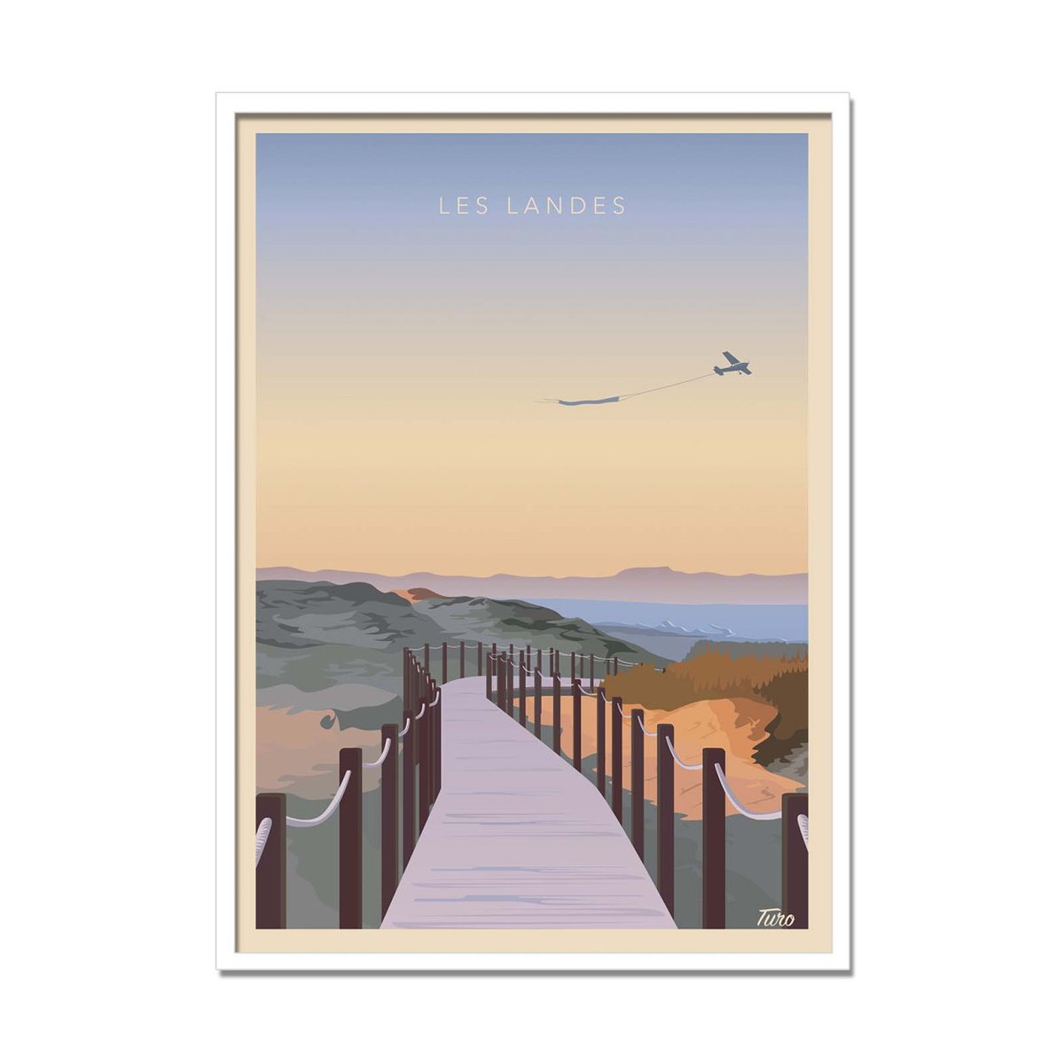 Affiche d'art - Les Landes Version 2 - TuroMemoriesStudio violet, WALL EDITIONS