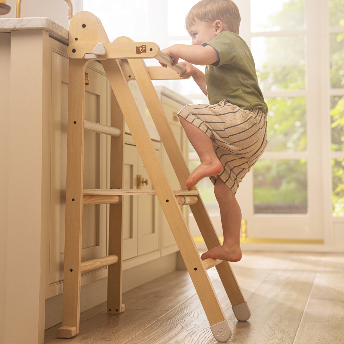 Tour d'apprentissage pliable marron - blanc, ACTIVE TOTS