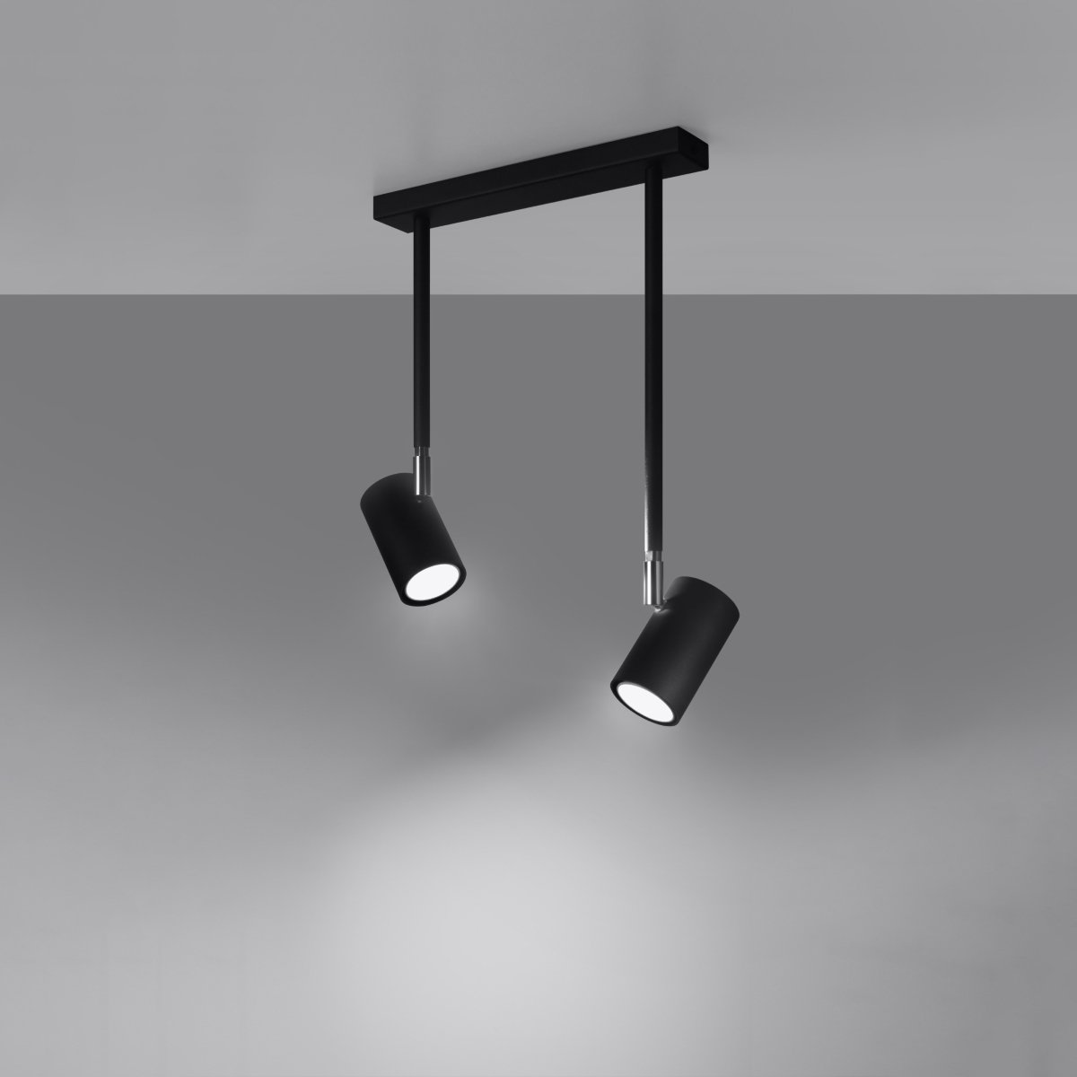 Plafonnier Acier Noir GU10 2 Norano noir, EDEN
