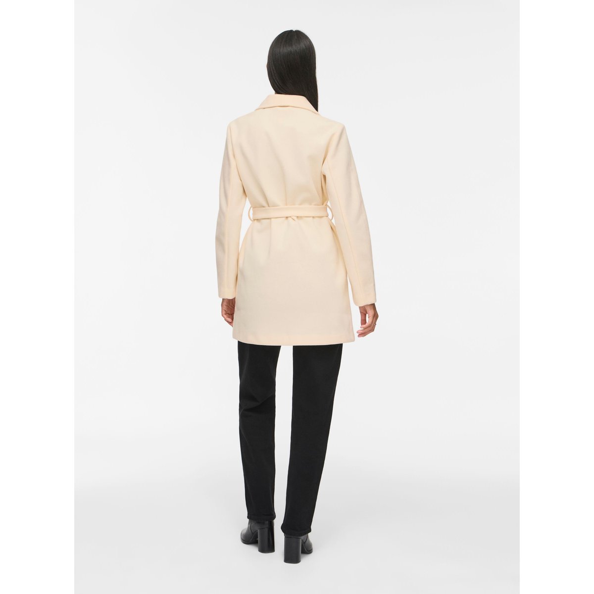 Manteau col italien à nouer birch, VILA