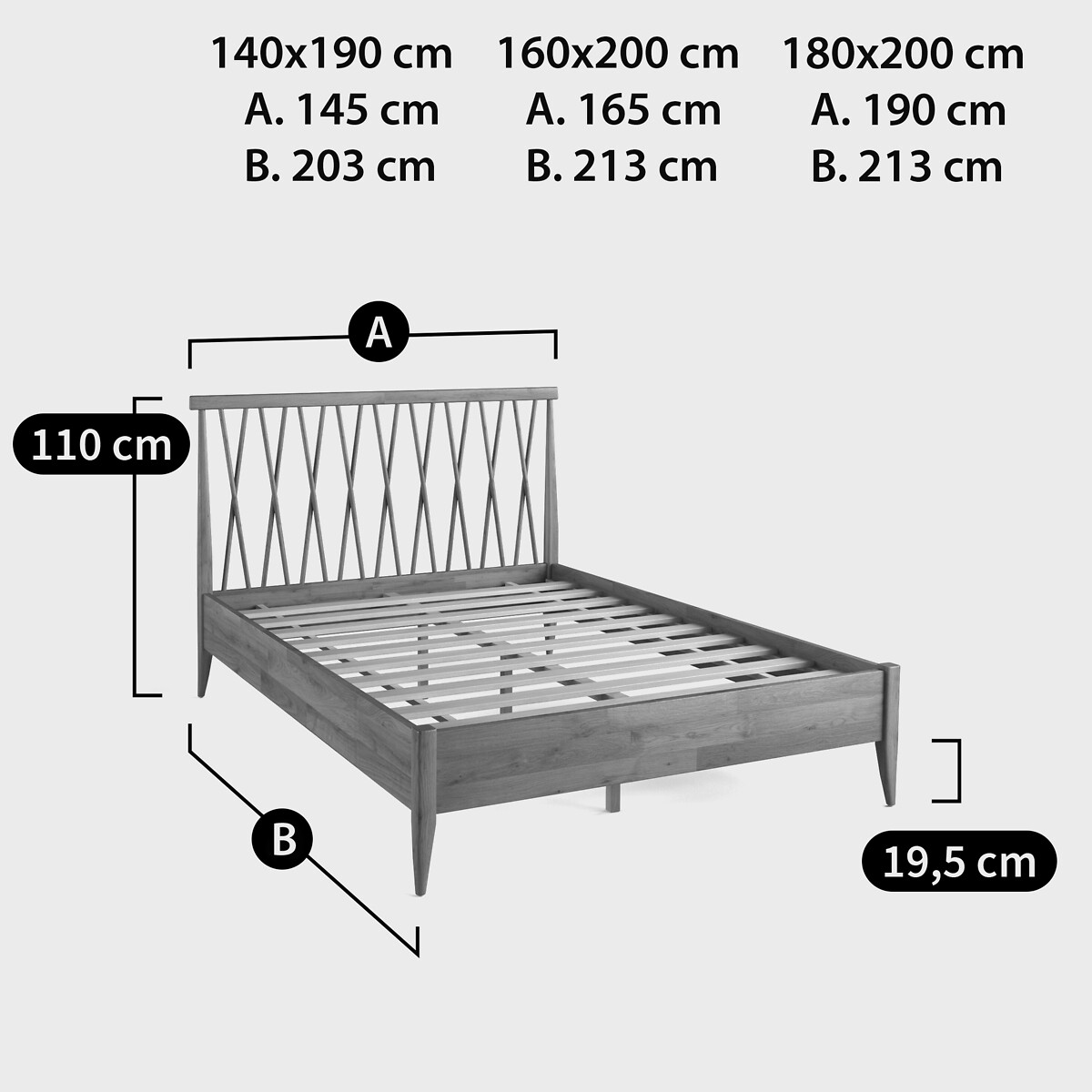 Lit + sommier Quilda bois, LA REDOUTE INTERIEURS