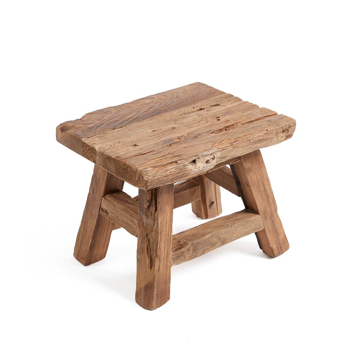 Tabouret en teck récupéré YOKE beige, BAZAR BIZAR