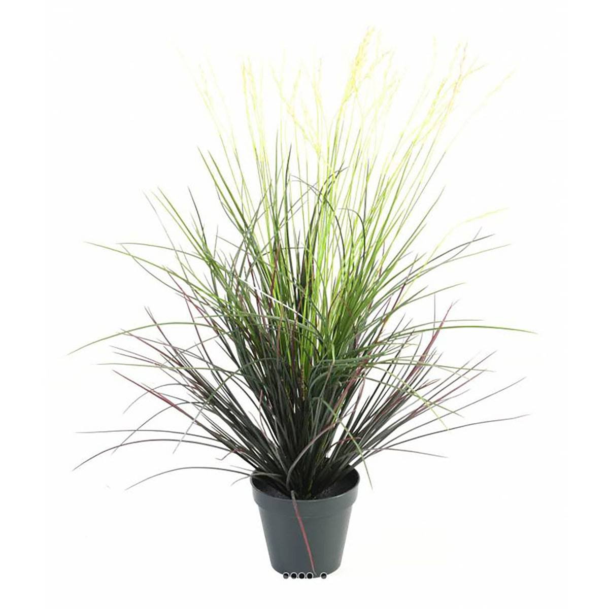 Graminée artificielle en pot et ses fleurs vert, ARTIFICIELLES