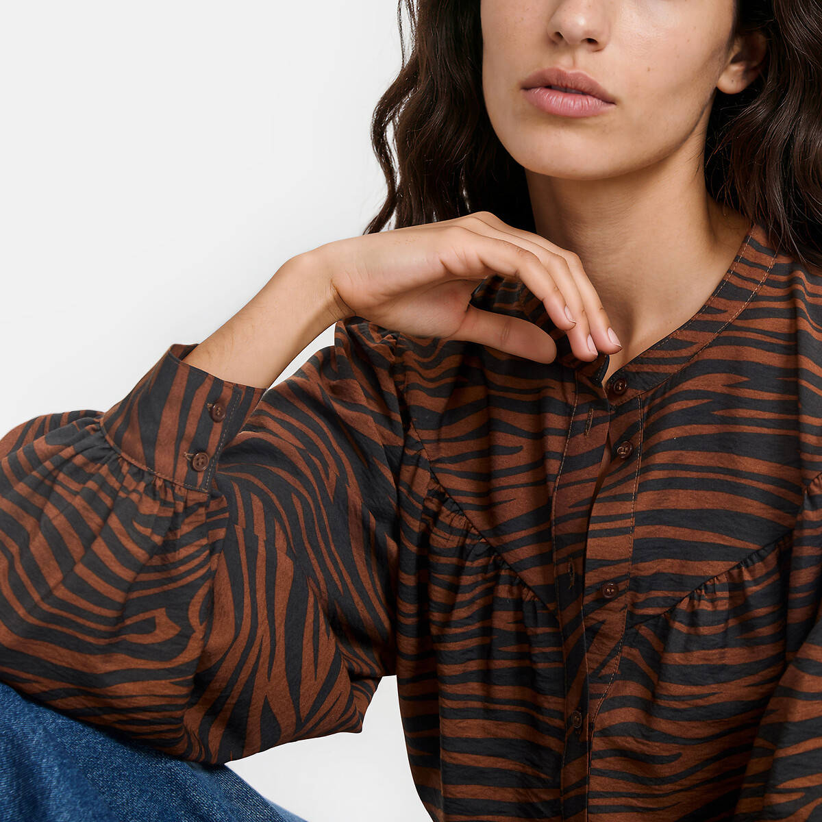 Zebra Print Long Sleeve Crew Neck Shirt zebra print, LA REDOUTE COLLECTIONS