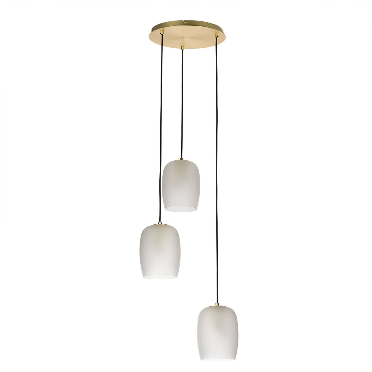 Suspension en métal design, Taylan laiton, blanc sable, LUCANDE