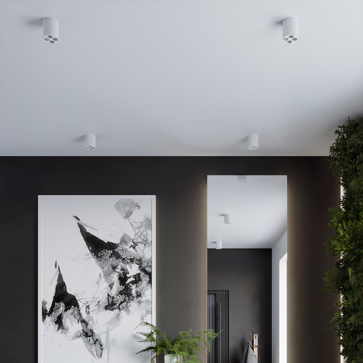 Plafonnier Aluminium Blanc LED 4 Zoe blanc, EDEN