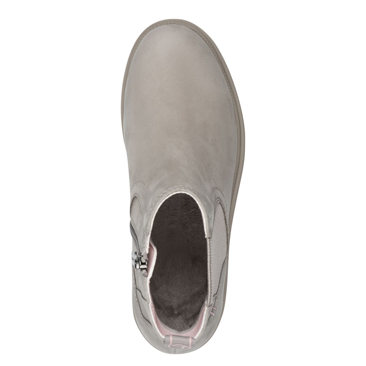 Bottine Chelsea en cuir gris clair, TAMARIS