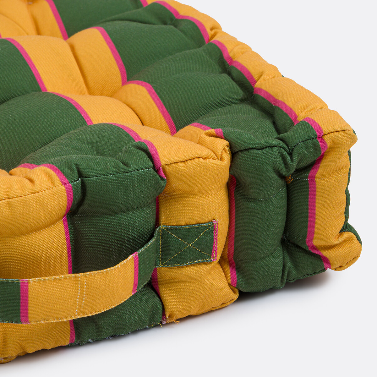 Coussin de sol d'extérieur carré, polyester, 50x50 cm, VALERIA jaune/vert, LA REDOUTE INTERIEURS