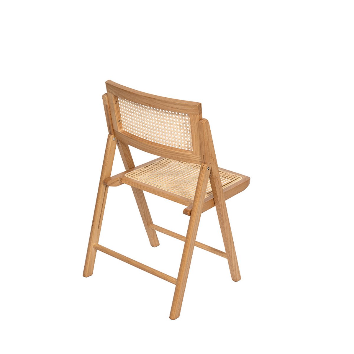 Chaise pliante en cannage et bois- PAULA bois clair, DRAWER