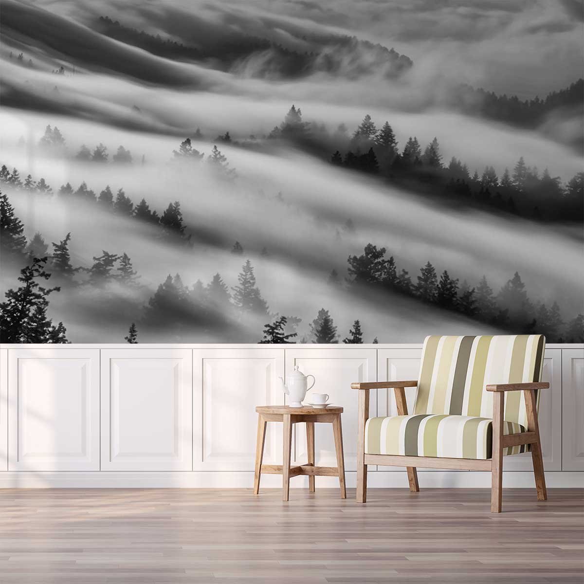 Papier peint brume du matin intissé, HEXOA
