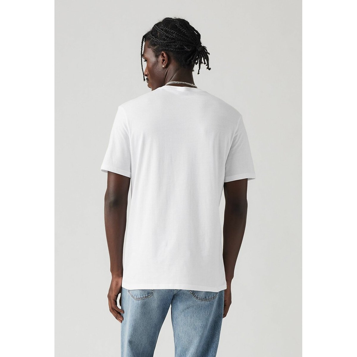 Set van 2 slim T-shirts met ronde hals marine+wit, LEVI'S