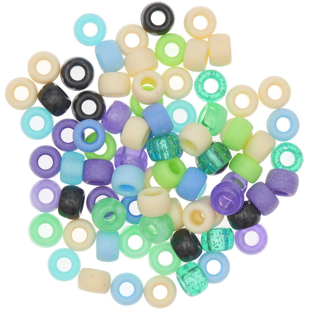 Itoshii pack 80 perles Ponii aqua mix couleur unique, RICO DESIGN