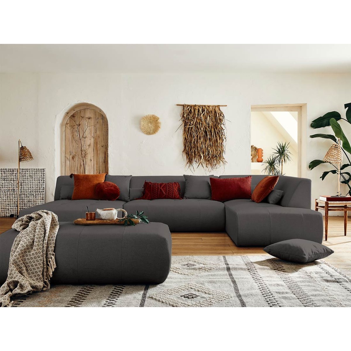 Pouf - ONYX gris foncé, BEST MOBILIER