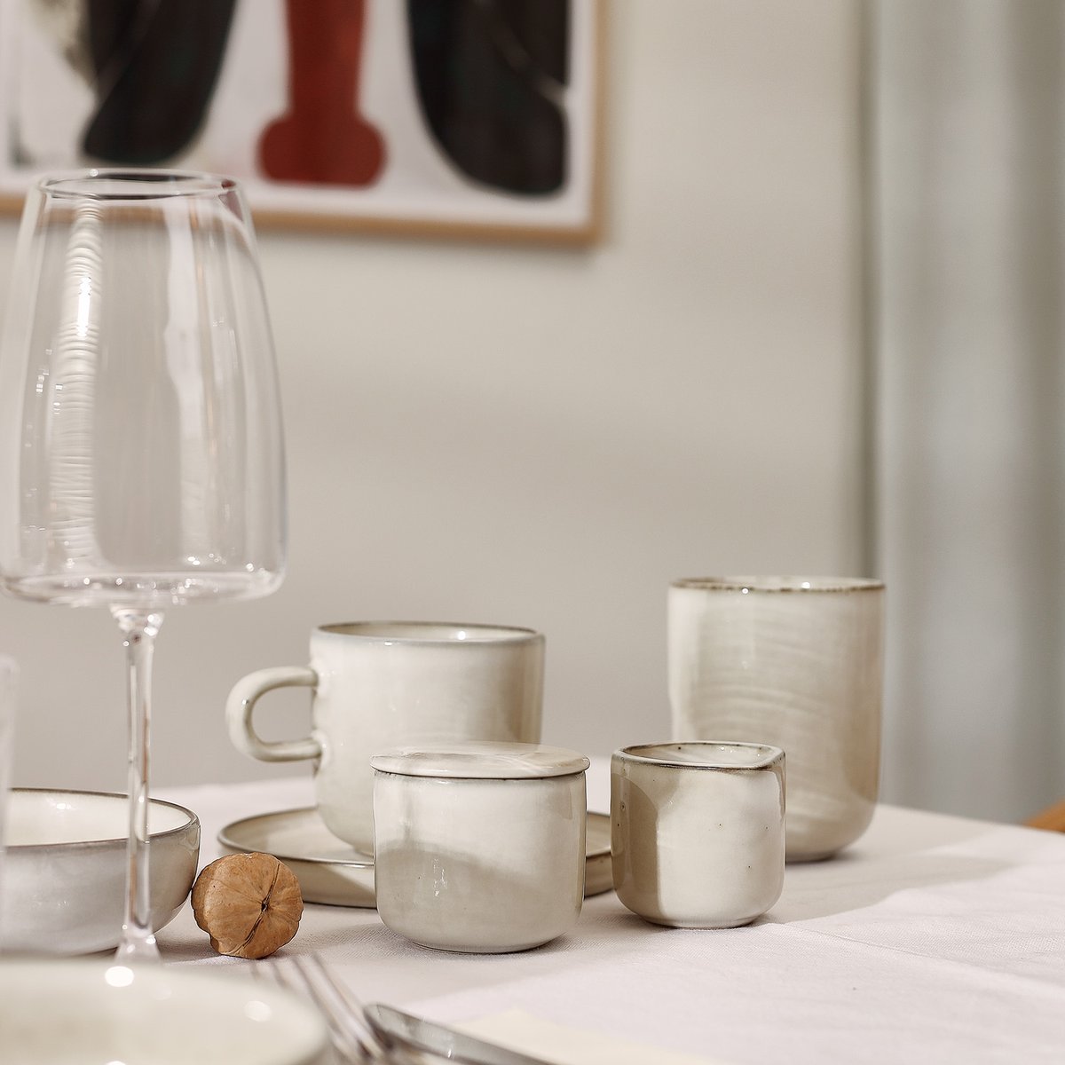 Lot de 4 soucoupes MERIDIAN beige, SALT & PEPPER