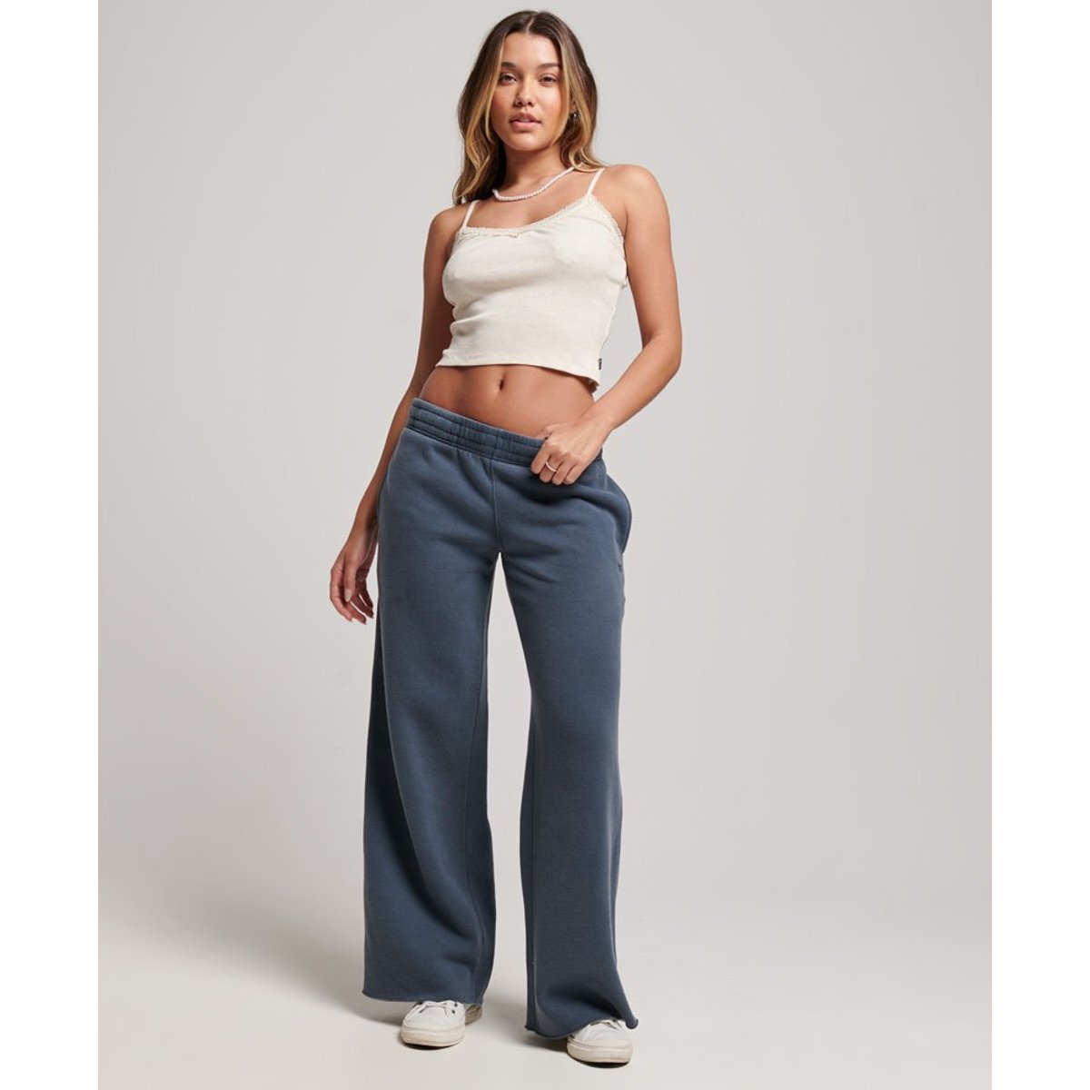 Pantalon de survêtement large délavé bleu marine éclipse, SUPERDRY