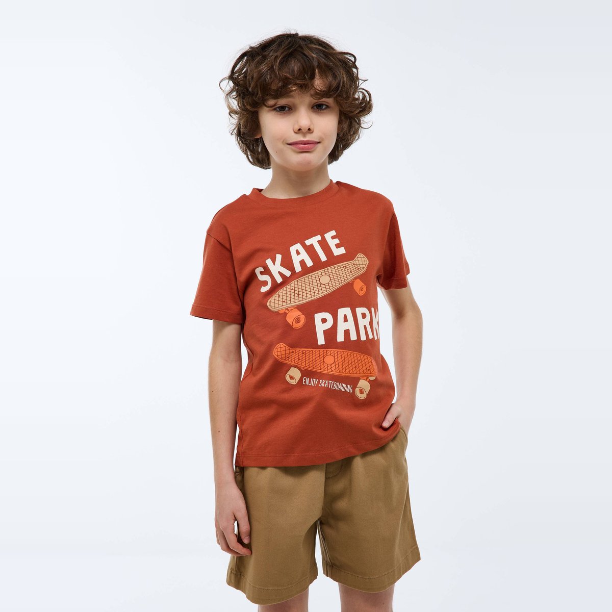 T-shirt manches courtes imprimé en coton BIO GOTS fez, MONOPRIX