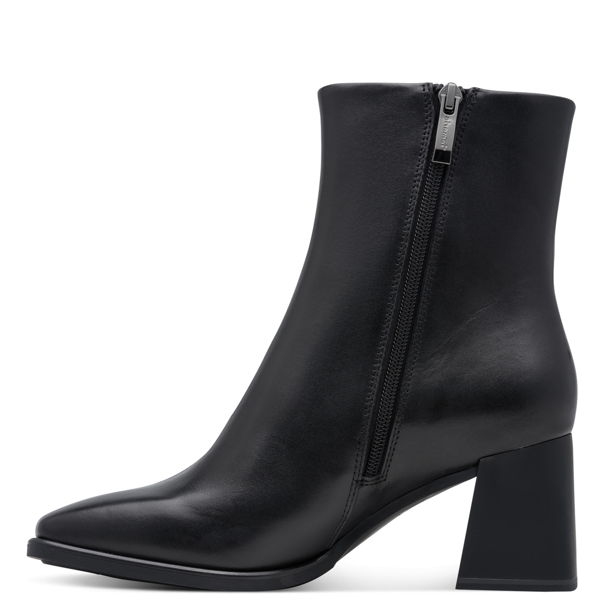 Bottine en cuir noir cuir, TAMARIS