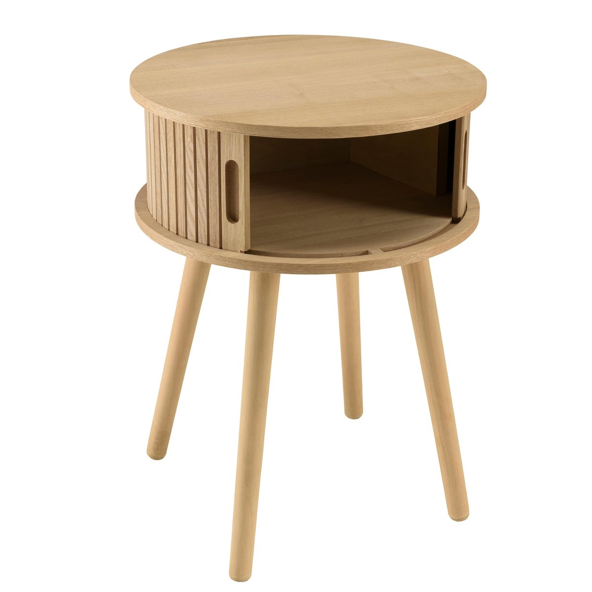 Table de chevet ronde en bois couleur naturelle D40cm CASTILLE bois naturel, PIER IMPORT