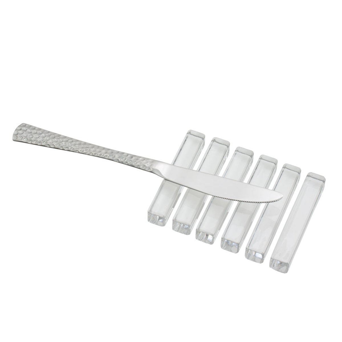Coffret de 6 porte-couteaux réglette en cristal transparent / cristal, TABLE PASSION