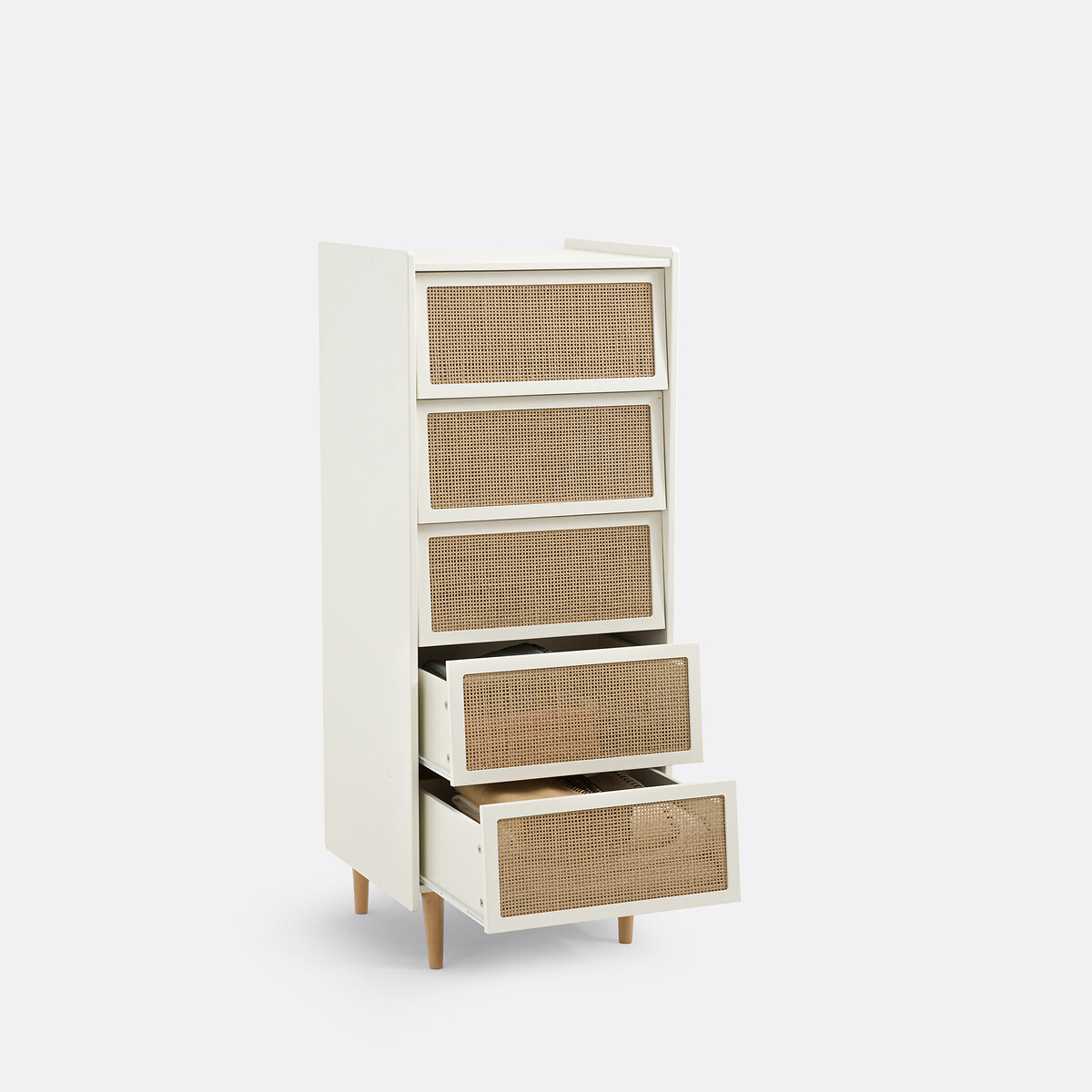 Chiffonnier 5 tiroirs en cannage, Kaya blanc cassé, LA REDOUTE INTERIEURS
