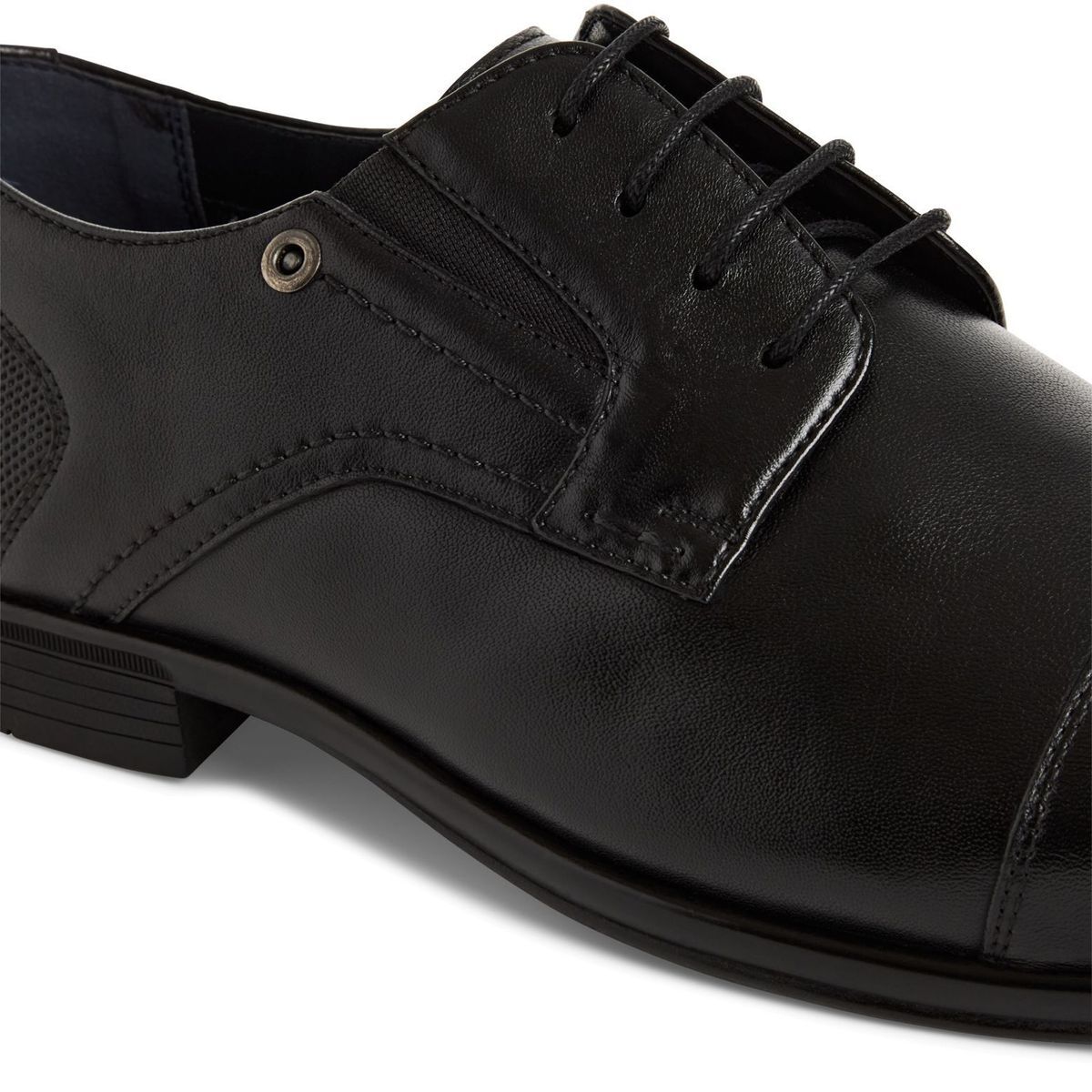 Derbie en cuir noir, MARCO TOZZI