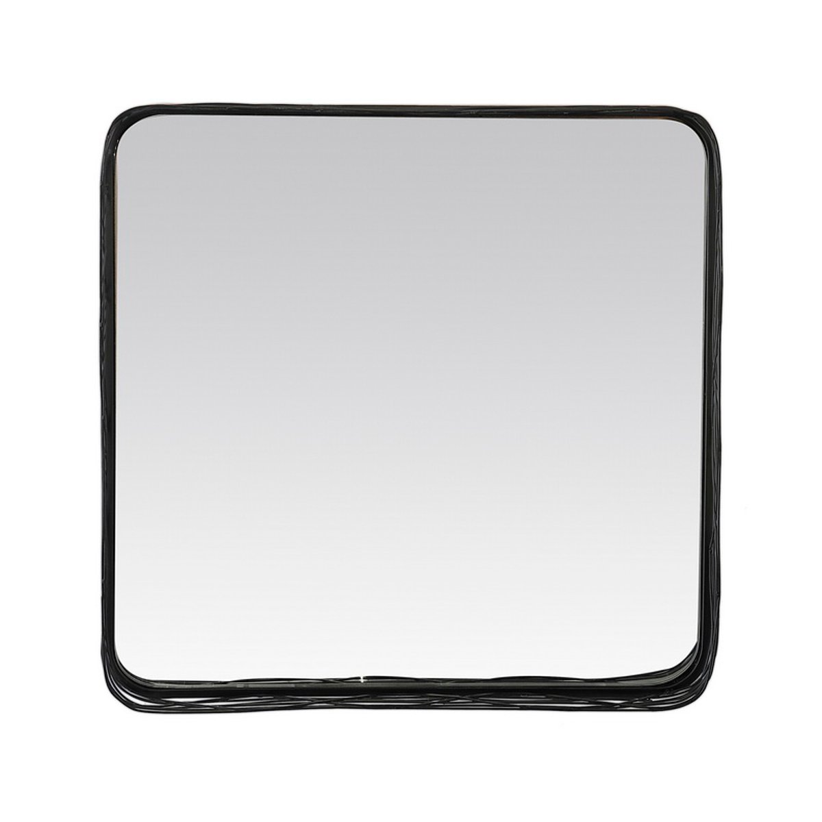 Miroir filaire métal fin carré 60x60cm noir, EMDE