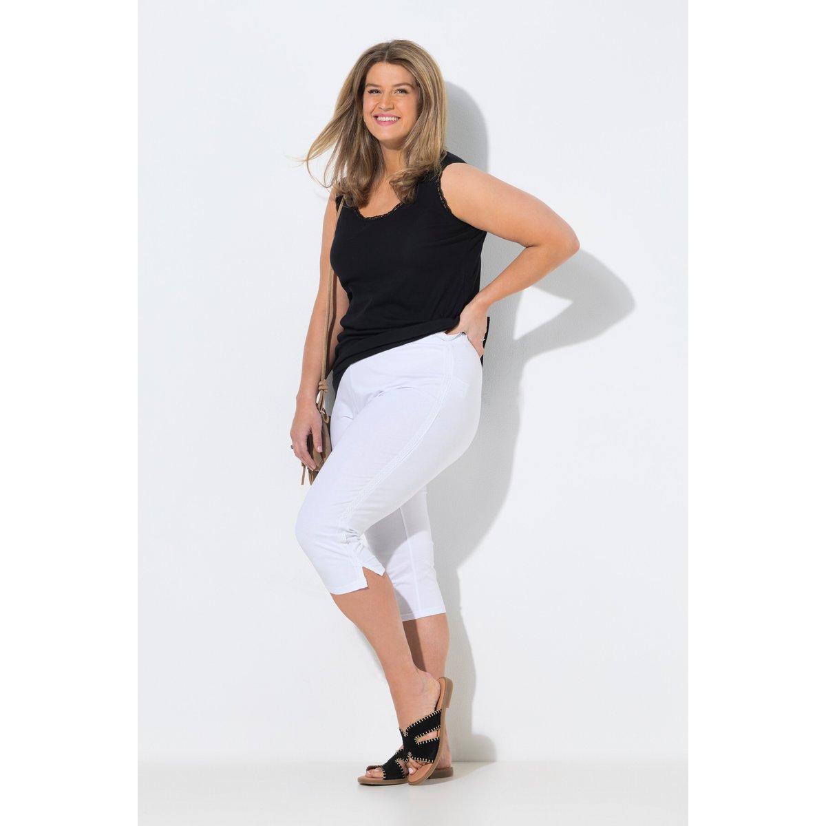 Lot de 2 leggings-corsaires blanc neige, ULLA POPKEN