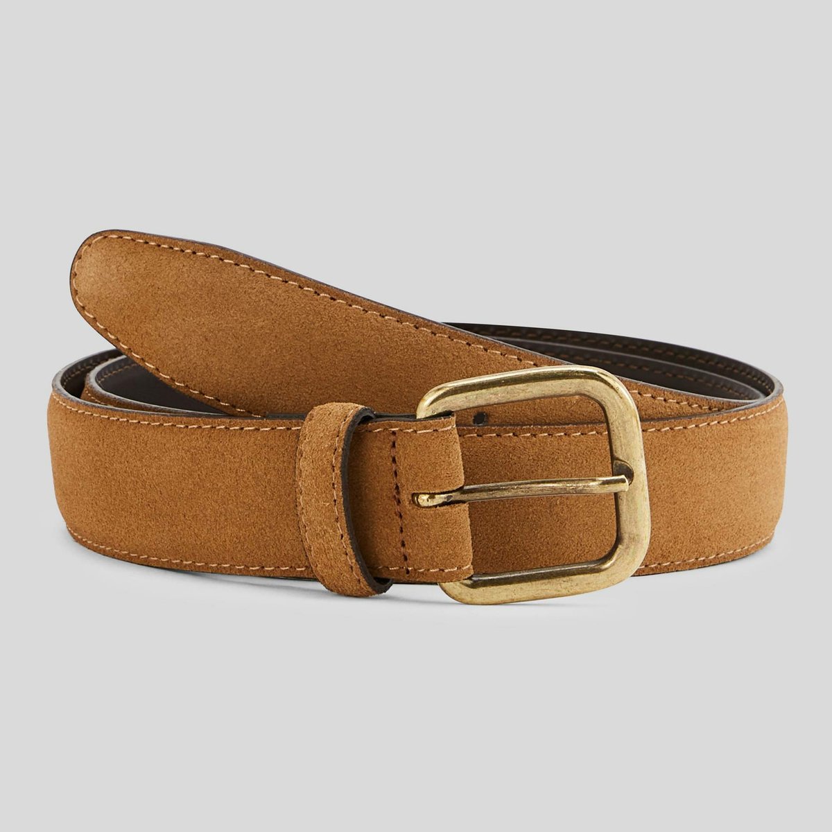 Ceinture en cuir suédé camel, MONOPRIX