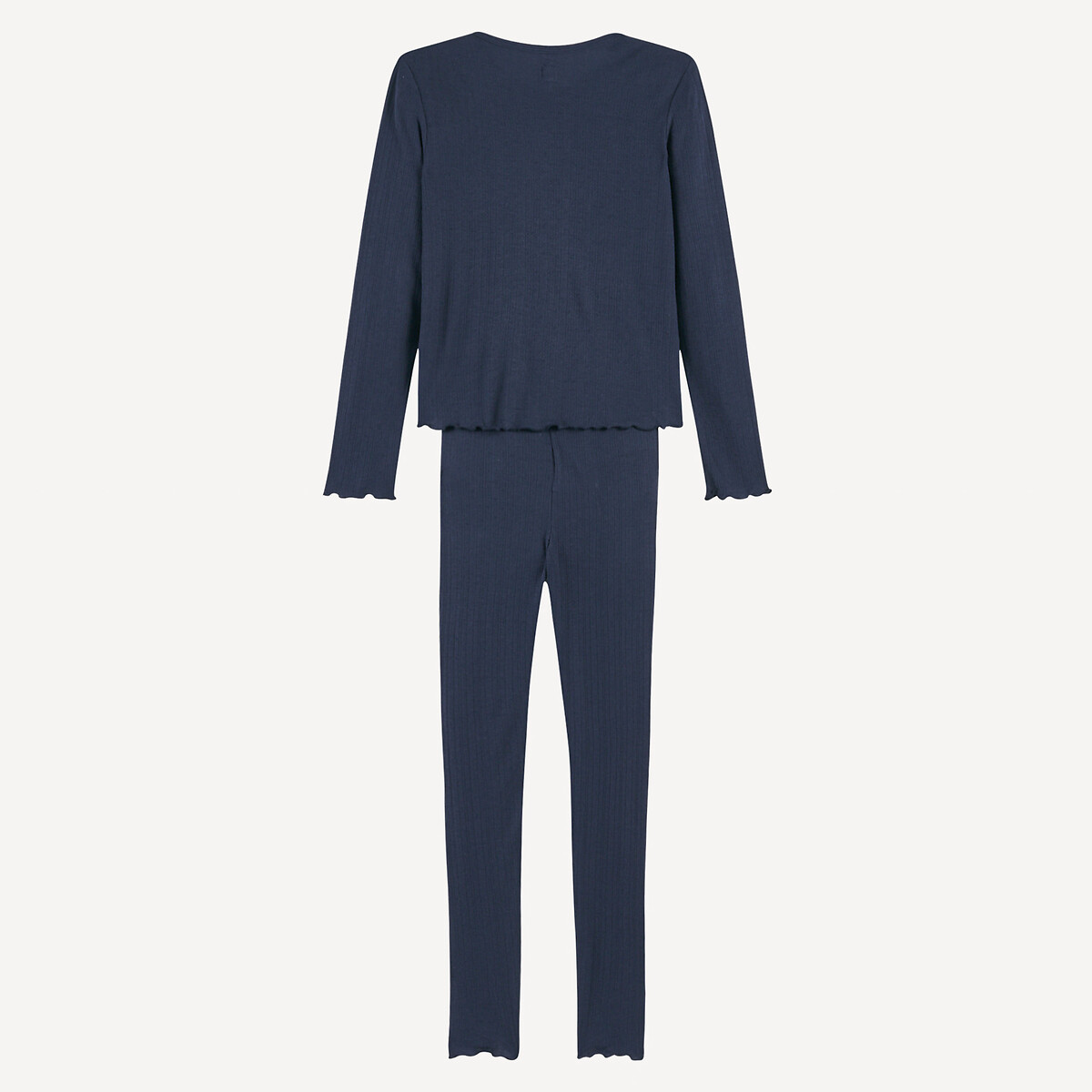 Pyjama manches longues en maille pointelle marine, LA REDOUTE COLLECTIONS