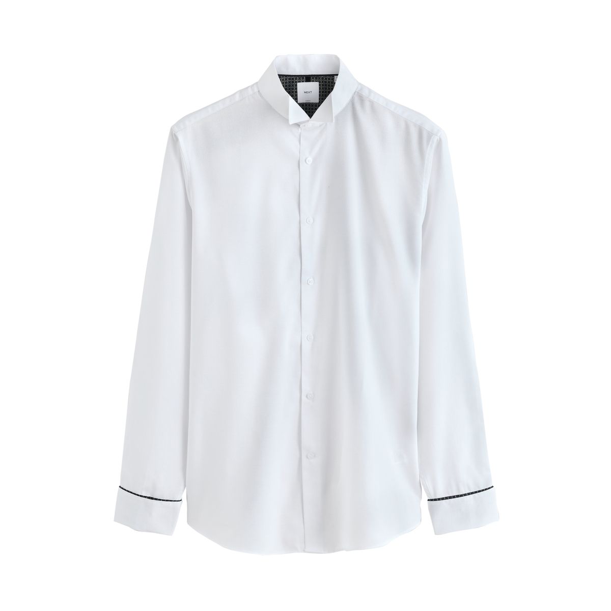 Robe chemise texturée à col cassé blanc, NEXT