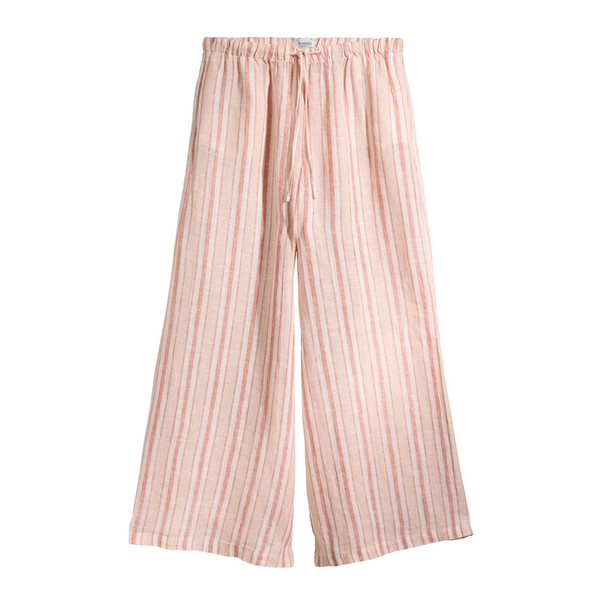 Pantalon palazzo large lin n. premium rose à rayures, NEXT