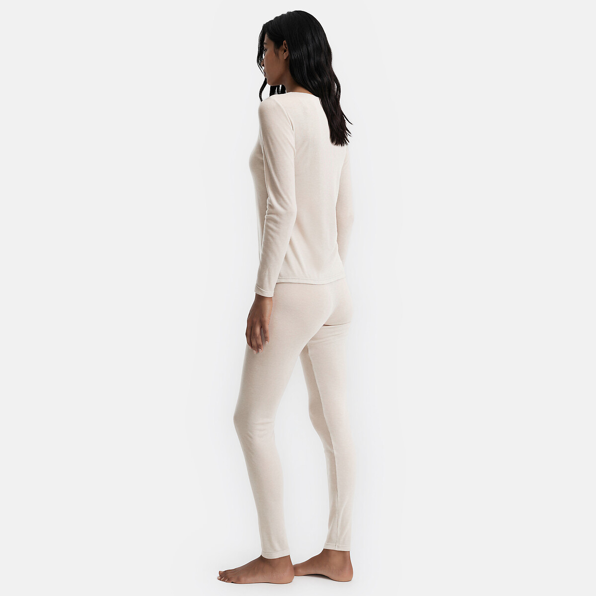 Leggings en fine maille thermique chaleur ecru chiné, LA REDOUTE COLLECTIONS
