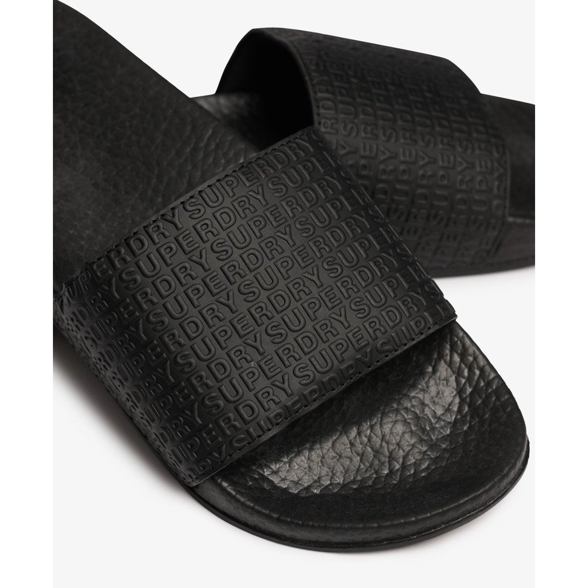 Claquettes de Piscine Monogram noir, SUPERDRY
