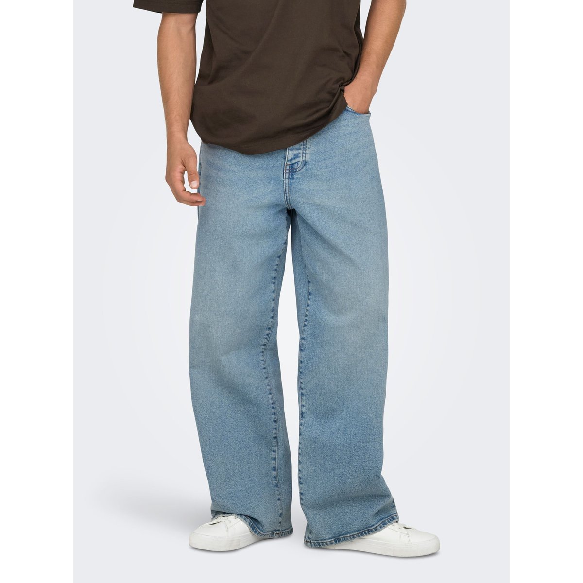 Jean À Jambe Large medium blue denim 1, ONLY & SONS