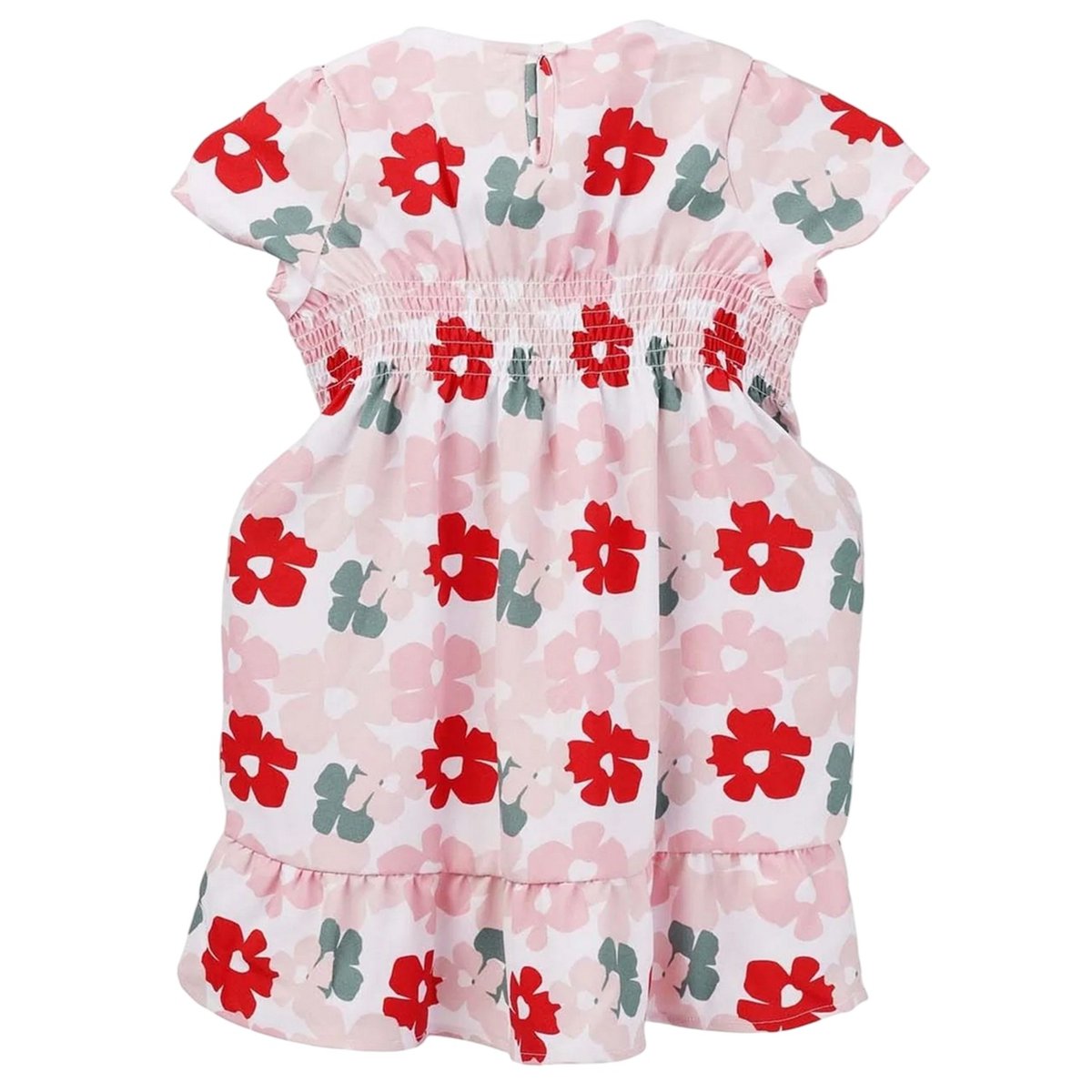 Robe à smocks motif/style floral EVER SO rouge, TRESPASS