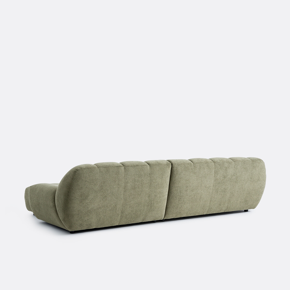 Canapé d'angle droit, 4 places, en tissu relief, NURIA vert kaki, LA REDOUTE INTERIEURS
