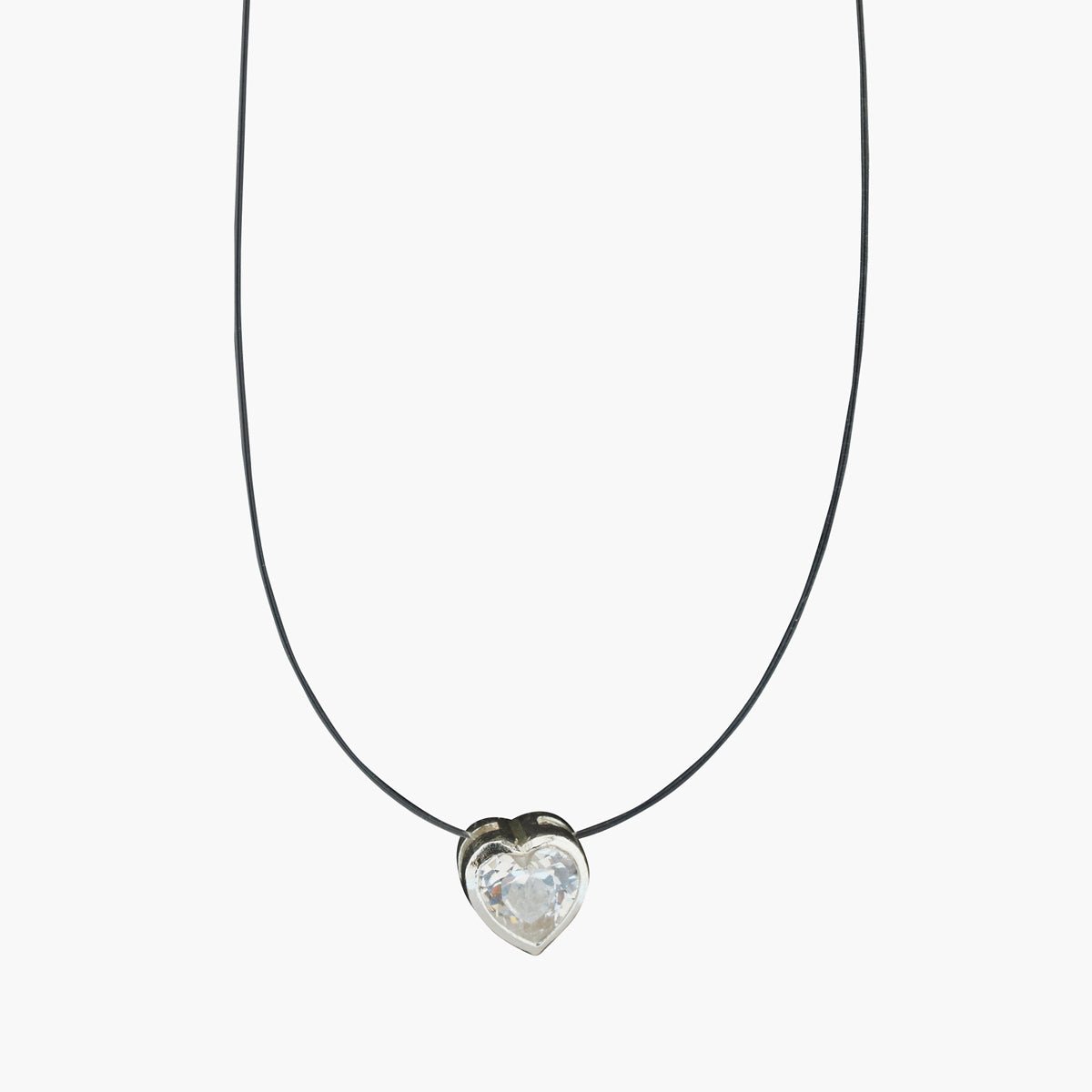 Collier à pendentif cœur de zircon - argent garanti 925 argenté, BALABOOSTE