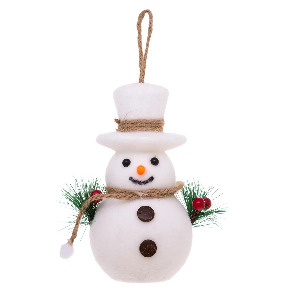 Bonhomme de neige boule de sapin de noel blanc, EDEN