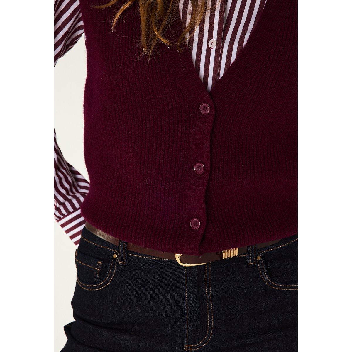 Gilet sans manches en 100% laine PARATY bordeaux, Maison 123