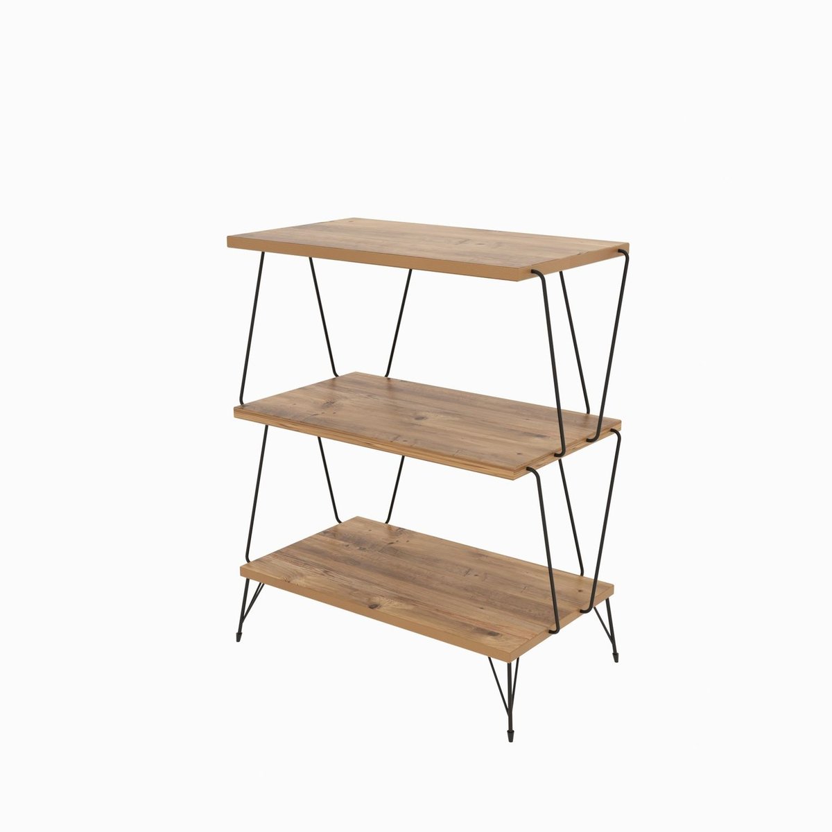 Etagère de rangement 3 niveaux design industriel marron, TOILINUX