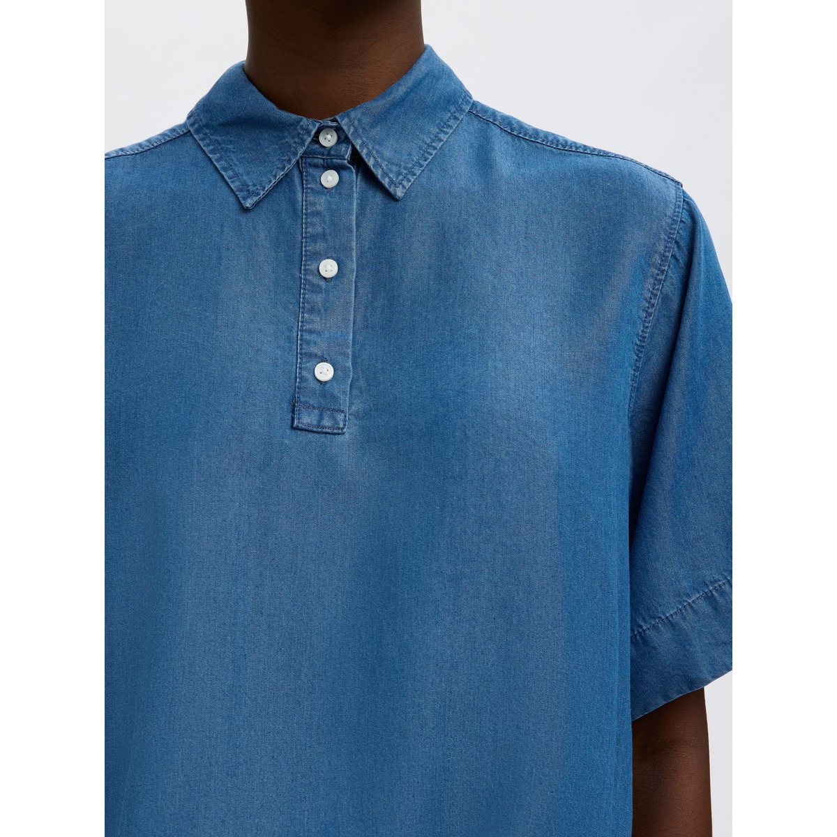 Polo medium blue denim, SELECTED